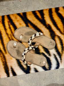 Shell Embellished Thong Sandals
