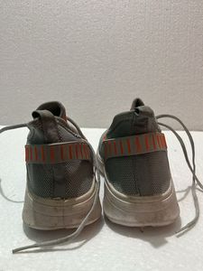 Gray &amp; Orange Fashion Sneakers