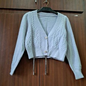 Cropped Knit Cardigan