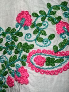 Embroidered Mint Green Short Kurti
