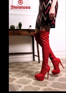 Red High Heel Boots