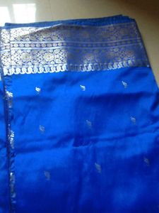 Brand New Blue Pure Silk Saree