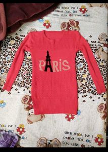 Red Paris Print Sweater