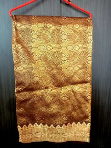 Elegant Brown & Gold Saree
