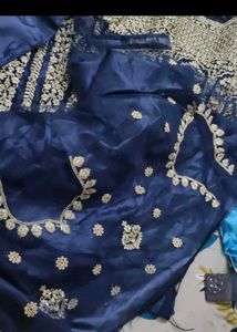 Blue Leghga Semi Stitched