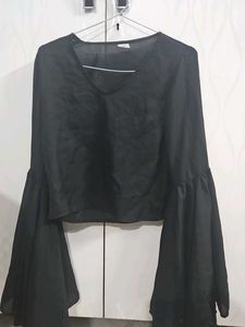 Black Bell Sleeve Top