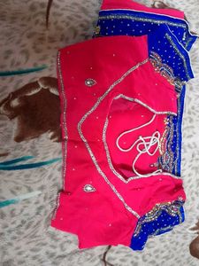 Work Saree With Blouse Stitched