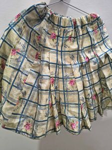 Floral Plaid Skirt