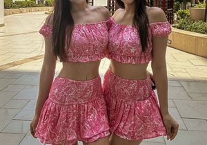 The Summer Print Bandeau& Skirt Coord new