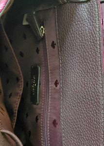 Kate Spade Burgundy Plaid Flap Backpack