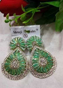 Green Drop Earrings