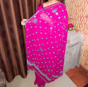Magenta Saree