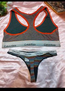 Calvin Klein Striped Lingerie Set