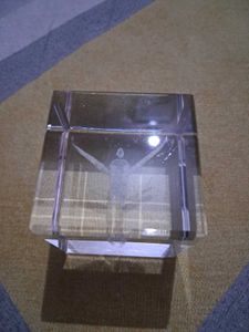 Glass Paperweight With Angel Horse