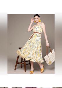 LABEL RITU KUMARFloral Print A-line Dress with Spa