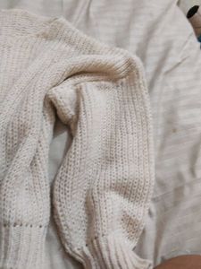 Cream Knit Cropped Sweater