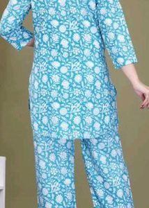 Sky Blue Colour Pant Shirt / Coord Set