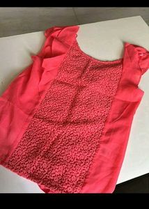 2 Tops Golden Tank Top And Pink