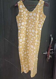 Kurti Yellow Without Sleeves