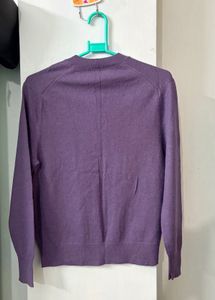 Purple V-Neck Sweater Uniqlo
