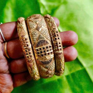 Gold Plated Bangles And Earrings
