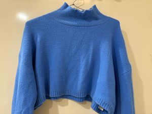 Blue Cropped Sweater