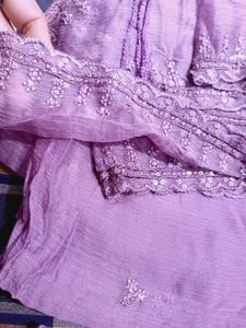 Embroidered jarkan daimond Dress Material