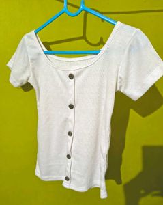 White Button-Down Top