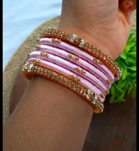Pink &amp; Gold Bangle Set