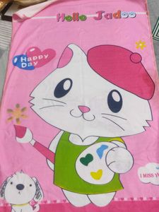 Pink Cartoon Cat Towel