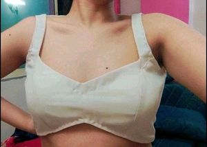 Georgette Sheer Meesh Back Sleevless Padded Blouse