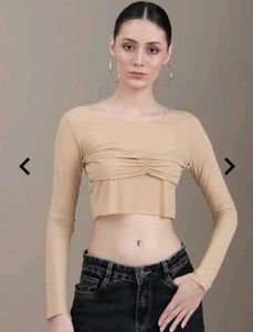 Stylish Beige Crop Top