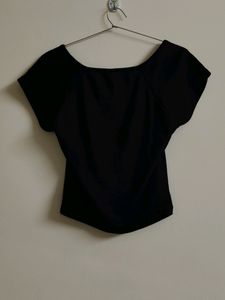 Square Neck Black Top