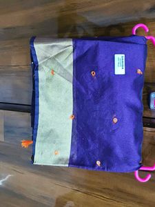 Purple Striped Saree