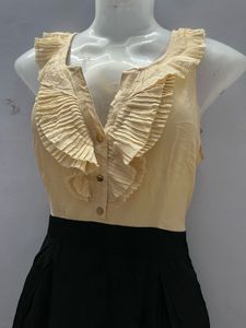 Korean Ruffled Sleeveless Dress