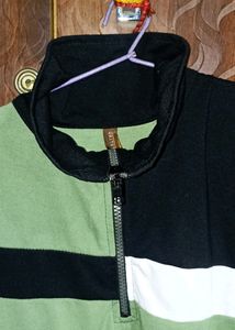 Gritstones High Neck T-shirt With Half Zipper