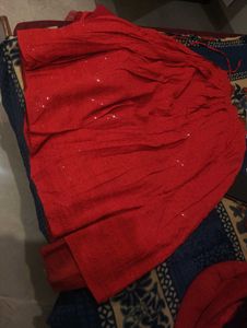 Red Sequin Lehenga Choli