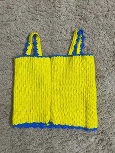 Crochet Tank Top - Yellow &amp; Blue