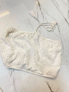 White Eyelet Tube Top