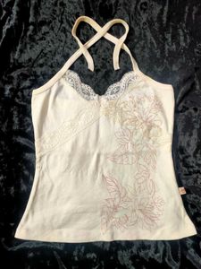 White Halter Neck Top