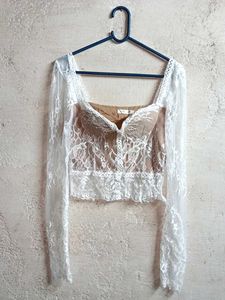 Beautiful Partywear Lace Crop Top