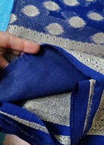new Blue gorget  Banarasi shibori Saree