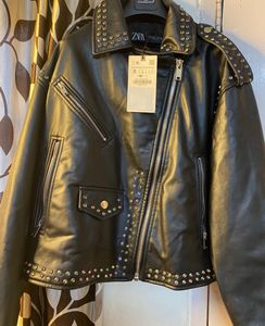 Zara limited edition studded leather jacket