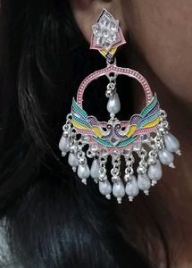 Ethnic Pearl Drop Earrings