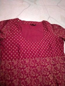 Maroon Printed Kurti