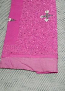 Pink Embroidered Saree