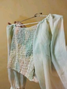 Tie-Front Long Sleeve Crop Top
