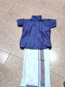 Shirt And Dhoti Dress Set For Boy Kids