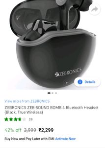 New Zebronics Bluetooth Warranty Available