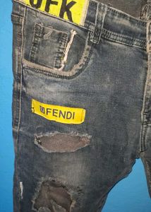Distressed Fendi Jeans